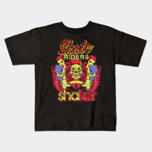 Skull with two girls Kids T-Shirt